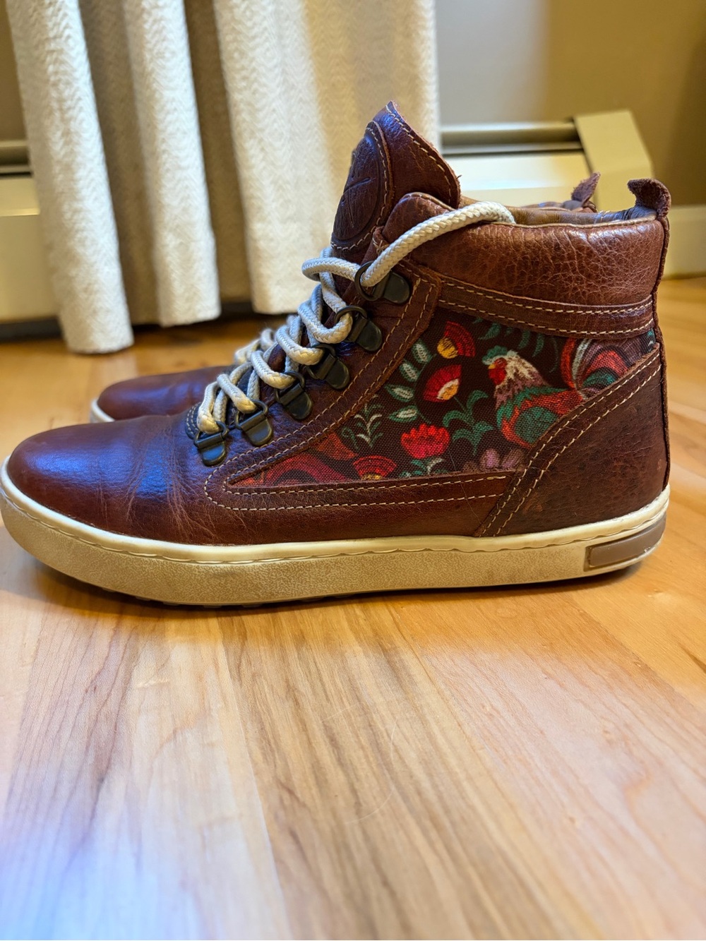 Inkaas Rooster Camping Boot leather shoes brown Aztec high top hiking US W6 M4